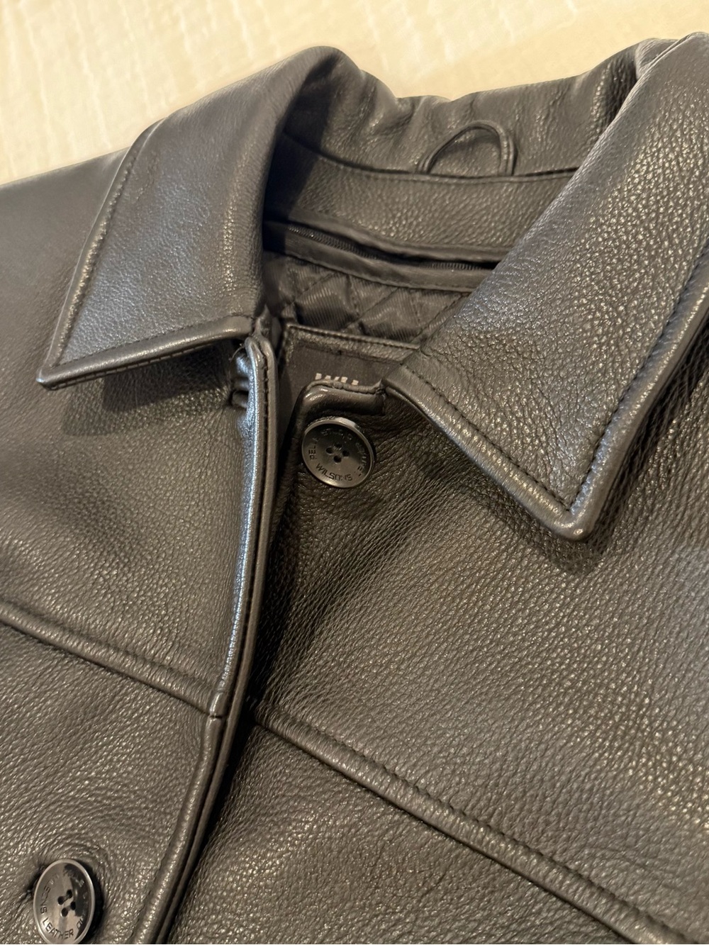VINTAGE Wilsons Leather Pelle Studio Black Zip Jacket Thinsulate Lined Size Med